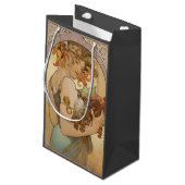 Art Nouveau Woman Mucha Beautiful Kleine Geschenktüte (Rückseite Schrägansicht)