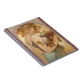 Art Nouveau Woman Mucha Beautiful Notizblock (Rechte Seite)