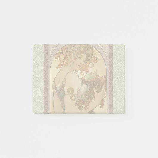 Art Nouveau Woman Mucha Beautiful Post-it Klebezettel (Vorderseite)