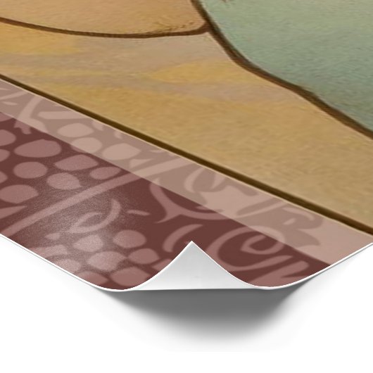 Art Nouveau Woman Mucha Beautiful Poster (Ecke)