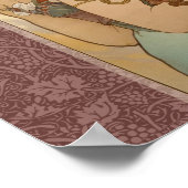 Art Nouveau Woman Mucha Beautiful Poster (Ecke)