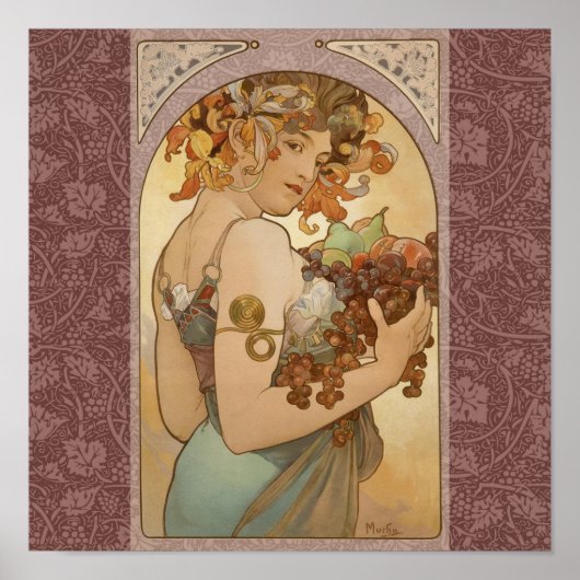 Art Nouveau Woman Mucha Beautiful Poster (Vorne)