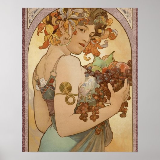 Art Nouveau Woman Mucha Beautiful Poster (Vorne)