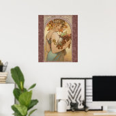 Art Nouveau Woman Mucha Beautiful Poster (Heimbüro)