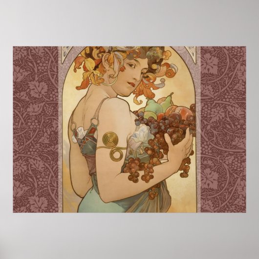 Art Nouveau Woman Mucha Beautiful Poster (Vorne)