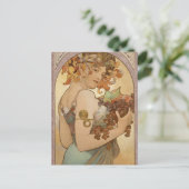 Art Nouveau Woman Mucha Beautiful Postkarte (Stehend Vorderseite)