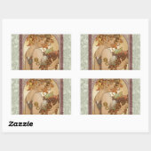 Art Nouveau Woman Mucha Beautiful Rechteckiger Aufkleber (Blatt)