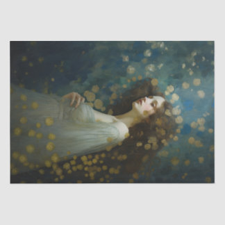 Art Nouveau, Woman with gold accents, Decoupage Seidenpapier