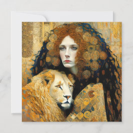 Art Nouveau Woman With Leon Inspired By Klimt Save The Date