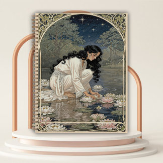 Art Nouveau Woman with Water Lilies Planer