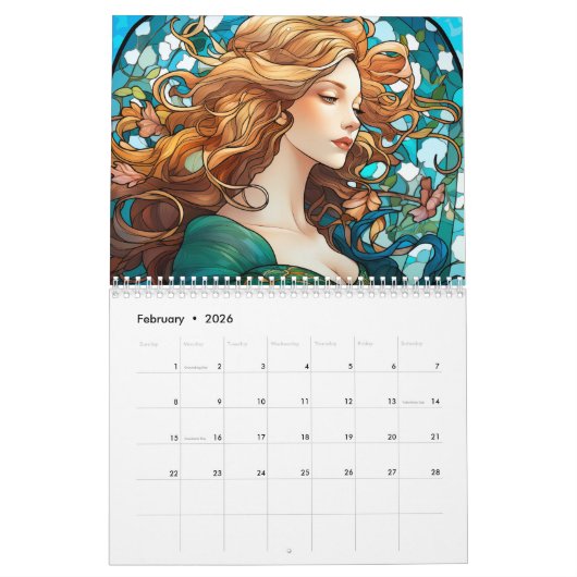 Art Nouveau Women in Bloom Kalender (Feb 2026)