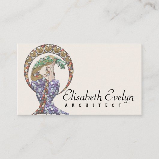Art Nouveau Women y6776 Visitenkarte (Vorderseite)