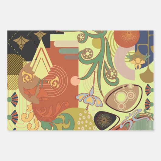 Art Nouveau Wrapping Paper Geschenkpapier Set (Vorderseite)