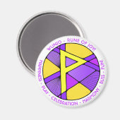 Art Nouveau Wunjo Rune Magnet - JOY! (Vorderseite/Rückseite)