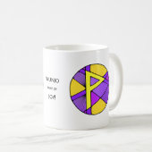 Art Nouveau Wunjo Rune Mug - JOY! Kaffeetasse (VorderseiteRechts)