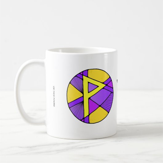 Art Nouveau Wunjo Rune Mug - JOY! Kaffeetasse (Links)