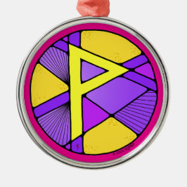 Art Nouveau Wunjo Rune of Joy! Ornament Aus Metall