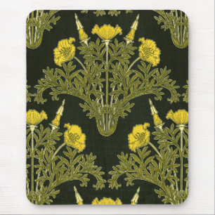 Art Nouveau Yellow Flowers - Mousepad