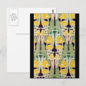 Art Nouveau Yellow Flowers Postkarte (Vorne/Hinten)