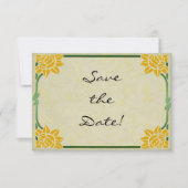 Art Nouveau Yellow Flowers Wedding Save the Date (Vorderseite)