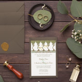 Art Nouveau Yellow Vintag Love Birds Wedding Einladung