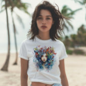 Art Nouveau Young Woman with Blue Hair T-Shirt