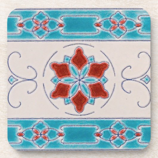 Art Nouveau's Majolica Tiles Untersetzer (Vorderseite)