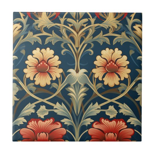 Art Nouveay Style Blume Fliese (Vorderseite)