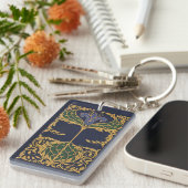 Art Nouvelle Blue Lily Schlüsselanhänger (Vorderseite rechts)