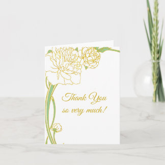 Art Nouvelle Peony Thank You Card Einladung