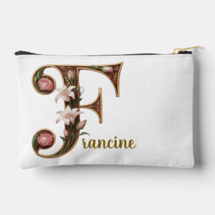 Art Nuevo Gold und Pink Buchstabe F Accessoire-Tas Zubehörtasche