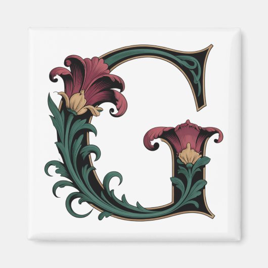 Art Nuevo Roter und Grüner Buchstabe G Magnet (Vorne)