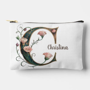Art Nuevo Schwarz-Gold-Buchstabe C Accessoire-Tasc Zubehörtasche
