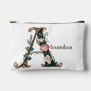 Art Nuevo Schwarz und Rosa Buchstabe A Accessoire- Zubehörtasche