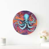 Art Octopus Dream Große Wanduhr (Zuhause)