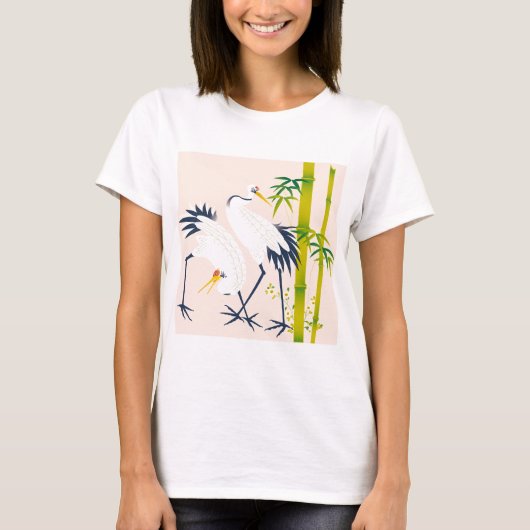 art of beautiful cranes in the bamboo thicket T-Shirt (Vorderseite)