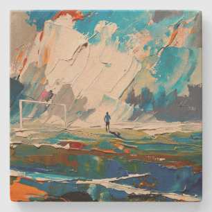 "Art of Football" (Stil 2) Ölmalerei Steinuntersetzer
