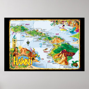 Art of Hawaiian Island Poster - Alle Inseln