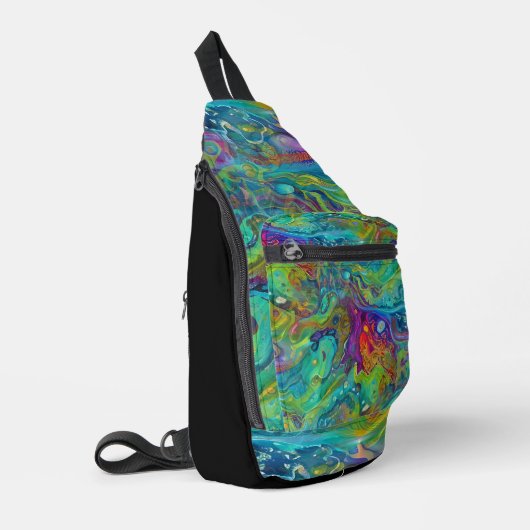 Art of Image Abstraction - nahtloses Muster 2 Crossbody Bag (Linke Seite)