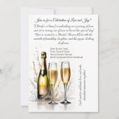 Art of Light Zeichnend Champagne Brautparty Einladung (Vorderseite)