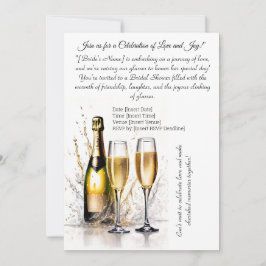 Art of Light Zeichnend Champagne Brautparty Einladung