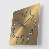 Art-Of-Time-Silver & Gold Quadratische Wanduhr (Winkel)
