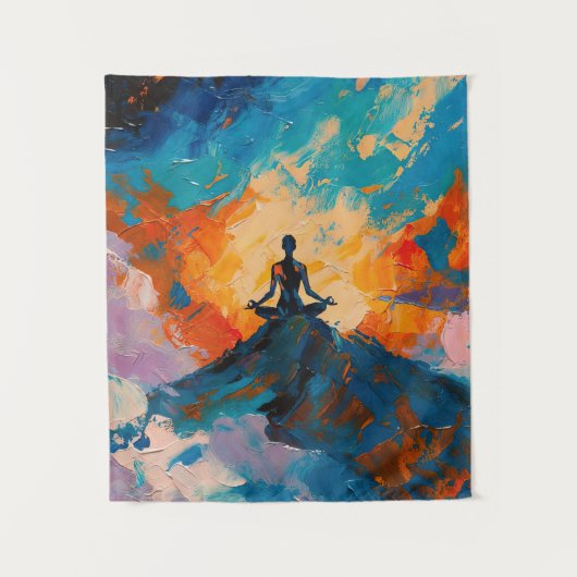 Art of Yoga (#4) Ölgemälde Wandteppich (Vorderseite)