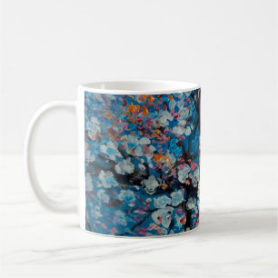 Art Oil Malerei, Kirschblüte Blume, abstrakt, Kaffeetasse