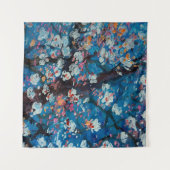 Art oil painting, cherry blossom flower, abstract, wandteppich (Vorderseite (Horizontal))