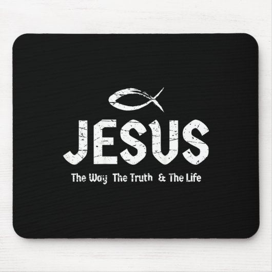 (art On Back) Bible John 14_6 Jesus Way Truth Life Mousepad (Vorne)