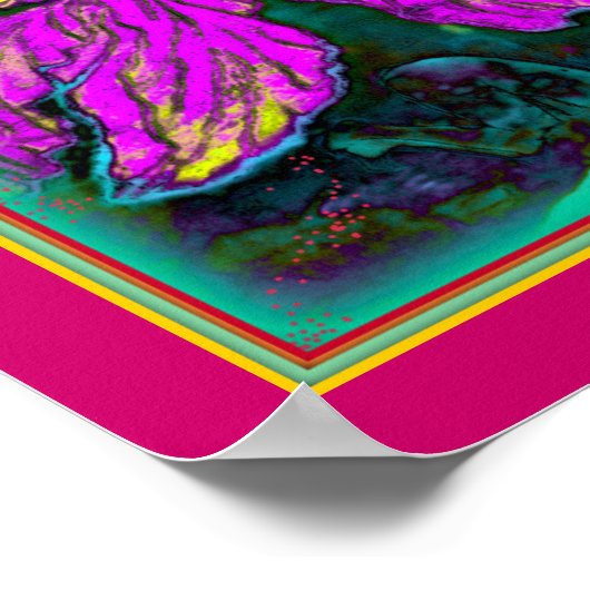 ART-ON-LEINWAND."Hibiskus Hovering" Poster (Ecke)