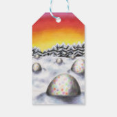 Art Ostereier in der Winterlandschaft in der Nähe Geschenkanhänger (Rückseite)