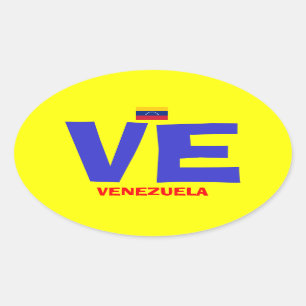 ART-Oval-Aufkleber Venezuelas VE Euro Ovaler Aufkleber