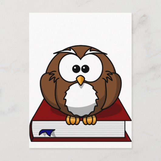 Art Owl on Book, Lehrer, Weisheit, Wissensstudium Postkarte (Vorderseite)